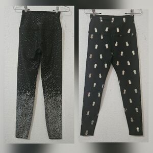 Beyond Yoga Lux High-Waisted Metallic Foil Leggings Bundle Of 2 Made In USA